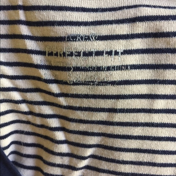 JCrew Perfect Fit Cardigan blue/tan striped Sz L - Picture 5 of 5